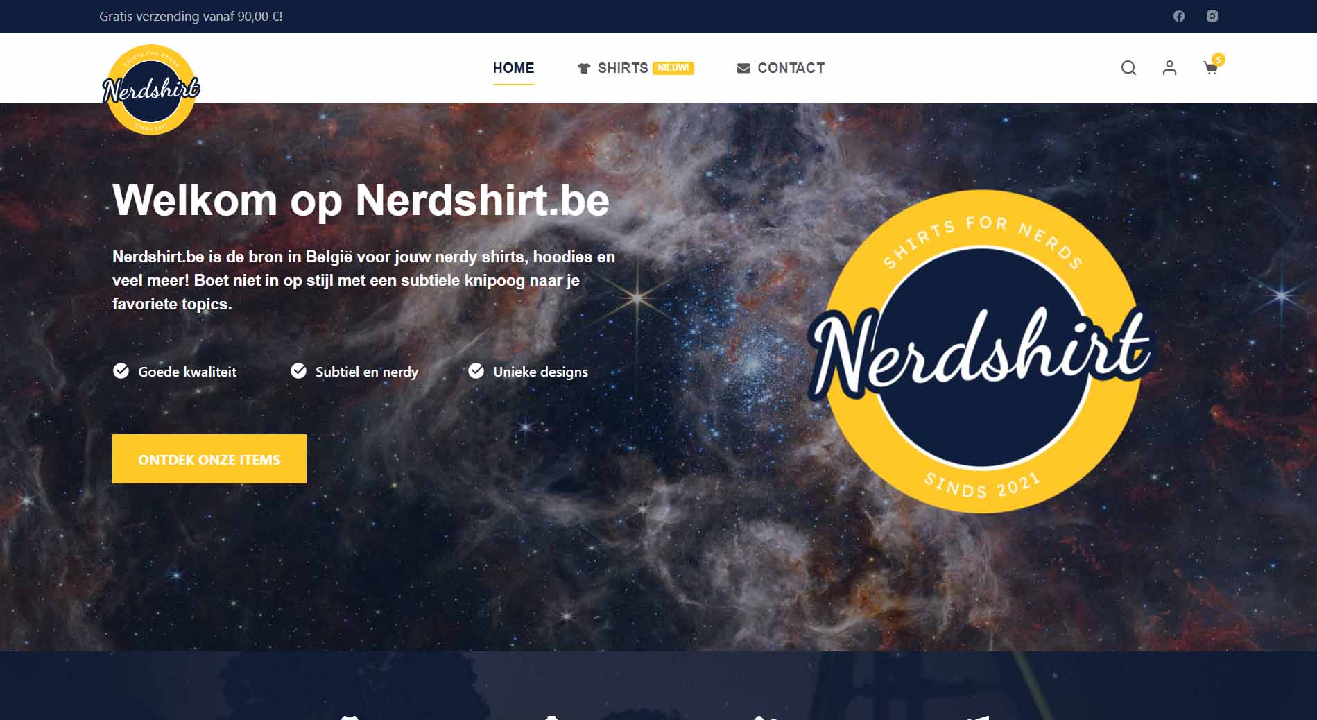 nerdshirt website pixeltree kileur moderne webshop